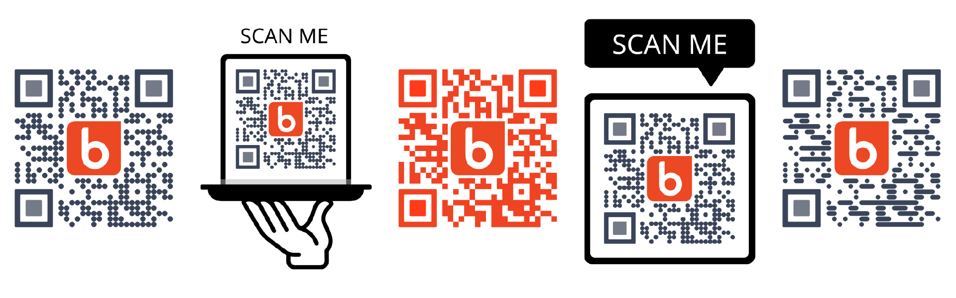 Array of customized QR codes